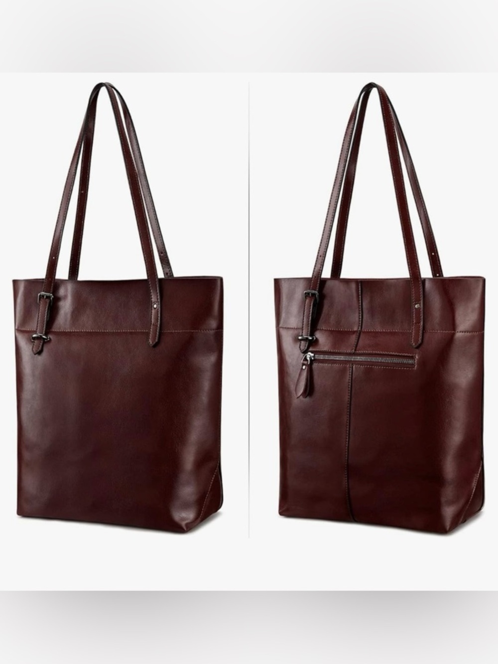 SZONE Leather Tote - Chocolate Brown